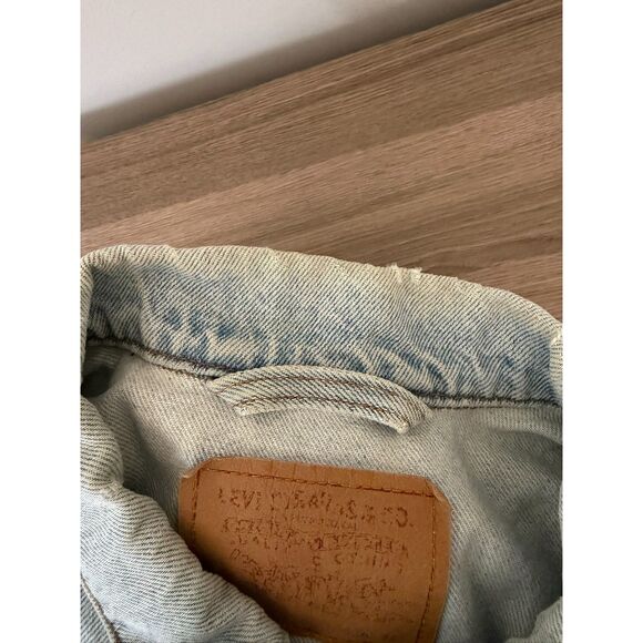 Vtg 90's Levi's Trucker Light Blue Denim Jean Jacket Men's L 70507 Distressed - Picture 12 of 13